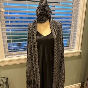 MISSONI SHADES OF GRAY ZIG ZAG SCRAF & BEANIE